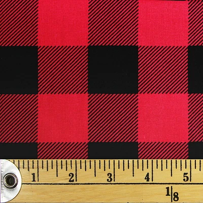 Fabric Creations and Black Buffalo Plaid Fat Quarter Pre-Cut Fabric - 18" x 21" / 45cm x 53cm