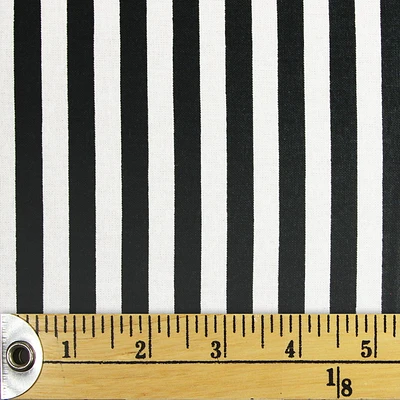 Fabric Creations Black and White Stripes Fat Quarter Pre-Cut Fabric - 18" x 21" / 45cm x 53cm, 18" x 21" / 45cm x 53cm