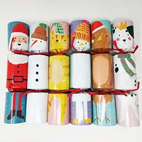 HOLIDAY TIME 6PK X 9.5" FUN RACING CRACKERS, CHRISTMAS CHARACTERS PATTERN, 6PK FUN CRACKER