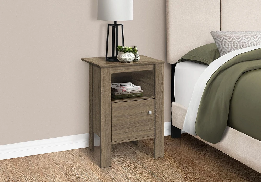 Monarch Specialties Accent Table, Side, End, Nightstand, Lamp, Storage, Living Room, Bedroom, Brown Laminate, Transitional