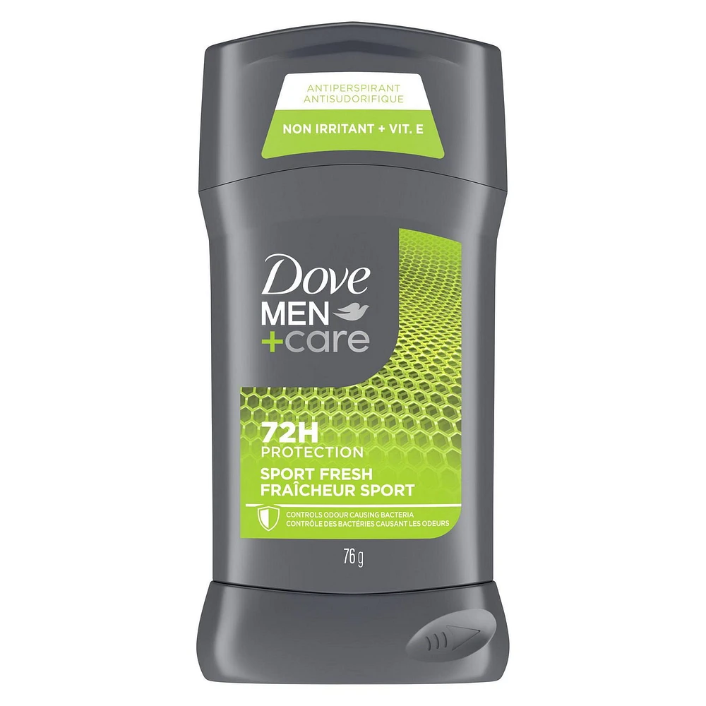 Dove Men+Care Antisudorifique en Bâton pour 72 h de protection contre la transpiration et les odeurs Sport Fresh avec vitamine E 76g