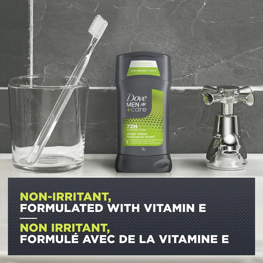 Dove Men+Care Antisudorifique en Bâton pour 72 h de protection contre la transpiration et les odeurs Sport Fresh avec vitamine E 76g