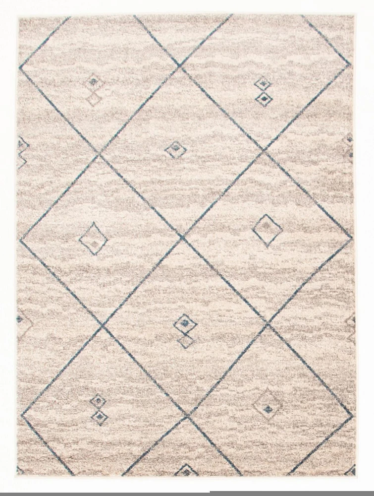 ECARPET Devos Ivory/Blue Rug