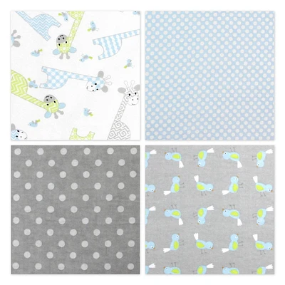 Fabric Creations Baby Boy Flannel Pre-Cut Pack, 4 x 1/2 yd