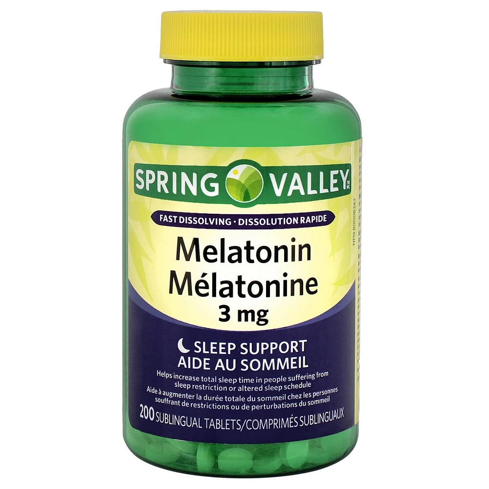 Spring Valley Melatonin 3mg, 200 Sublingual Tablets