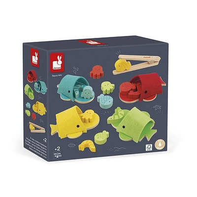 Janod - Whale Color-Sorting Game - 17-Piece Set - 2 Years +