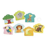 Janod Savannah Tactile Cards Set - 12 months to 3 years old - 7 cards.