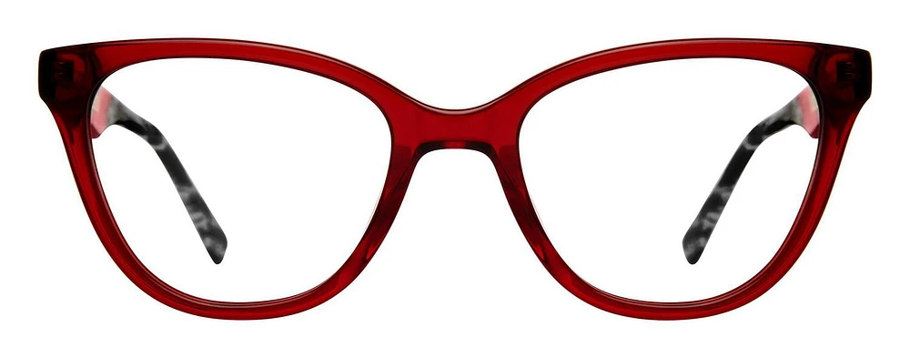 Christian Siriano Womens Prescription Eyeglasses, Monica, Red, 52.0-19.0-140