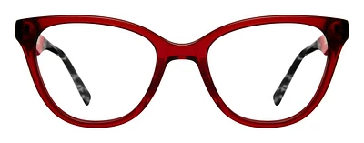 Christian Siriano Womens Prescription Eyeglasses, Monica, Red, 52.0-19.0-140