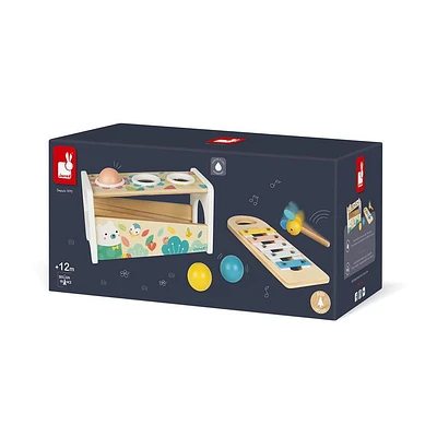 Pure Collection Tap Tap Xylo - Wooden Skill Game for Toddlers, 2-in-1 Xylophone and Hammer Toy, Educational and Fun