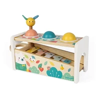 Pure Collection Tap Tap Xylo - Wooden Skill Game for Toddlers, 2-in-1 Xylophone and Hammer Toy, Educational and Fun