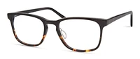 KIN Mens Prescription Eyeglasses, Bronte, Black Tortoise, 55-19-140