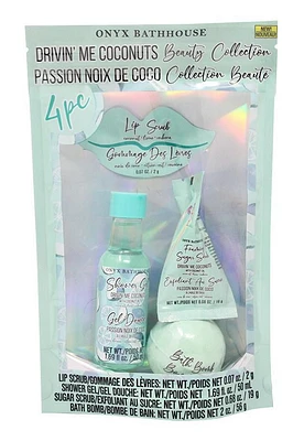 Onyx Drivn’ Me Coconuts Beauty Collection – Coconut, Lime and Verbena, 4 PCs