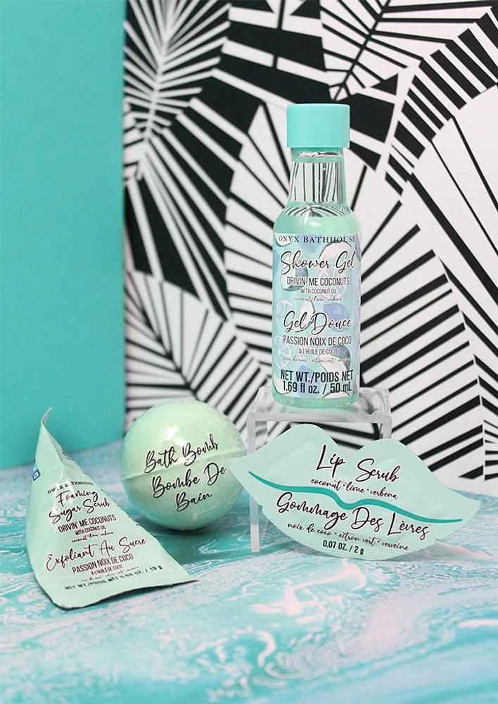 Onyx Drivn’ Me Coconuts Beauty Collection – Coconut, Lime and Verbena, 4 PCs