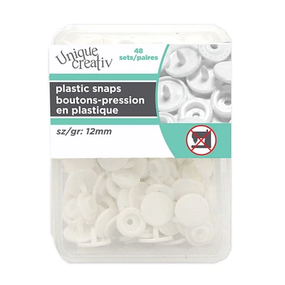 Unique Creativ White Plastic Snaps