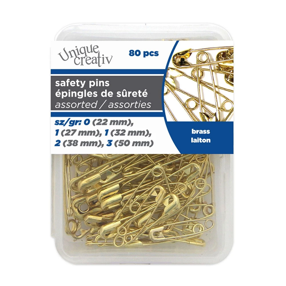 Unique Creativ Assorted Brass Safety Pins