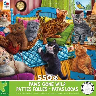 PAWS GONE WILD - CUTE KITTENS - 550 PIECE PUZZLE