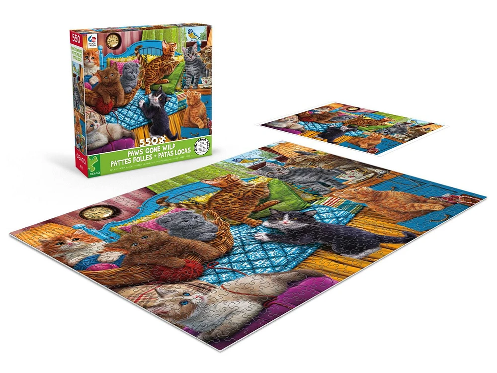 PAWS GONE WILD - CUTE KITTENS - 550 PIECE PUZZLE