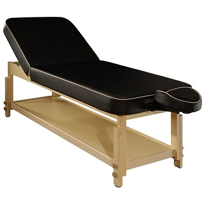 Master Massage 30" Harvey Tilt Stationary Massage Table two section Tilting Backrest Spa Salon Bed - Black