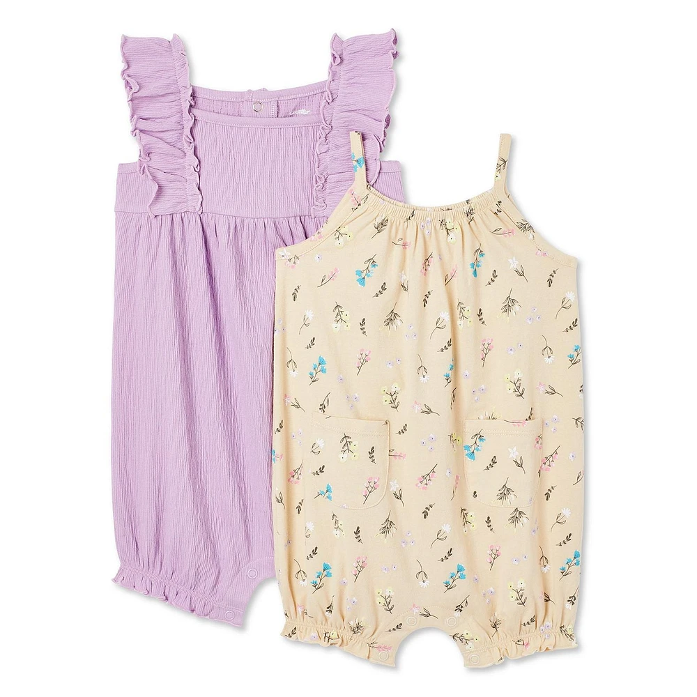 Lot de 2 barboteuses George pour bébés filles Tailles 0-24 mois