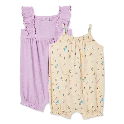 Lot de 2 barboteuses George pour bébés filles Tailles 0-24 mois