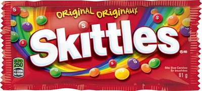 SKITTLES, Original Chewy Candy, Full Size Bag, 61g, 61g Sachet