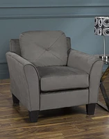 K-LIVING SAMARA MICROSUEDE KD STATIONARY CHAIR IN GREY