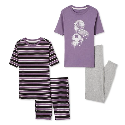 Pyjamas 4 pièces George pour garçons Tailles TP–TG