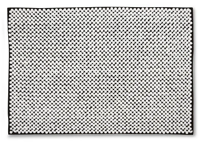 Mainstays Noodle Chenille Black and White Bath Mat, 20"x30", Non-slip chenille bath mat