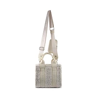 Faux Sherl Mini Tote, Cream Faux Sherl Mini Tote