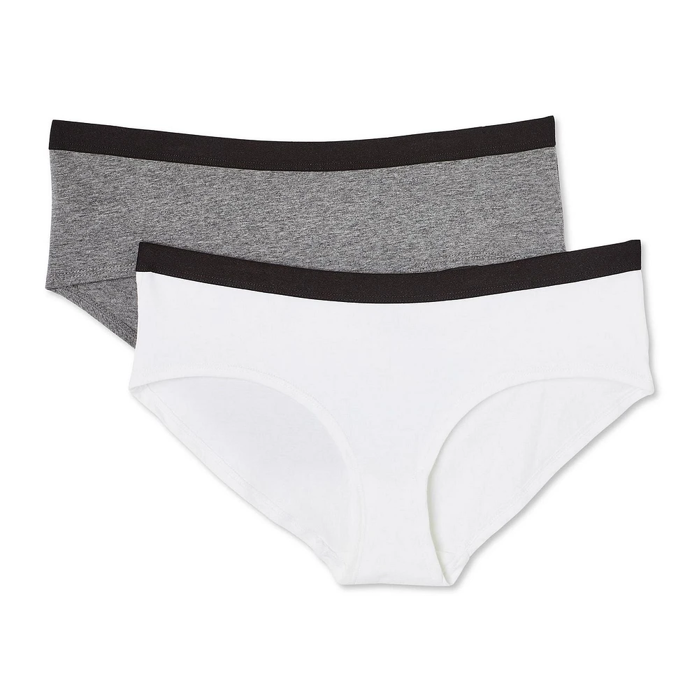 Lot de 2 culottes en coton extensible No Boundaries pour femmes Tailles P-TTG