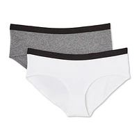 Lot de 2 culottes en coton extensible No Boundaries pour femmes Tailles P-TTG