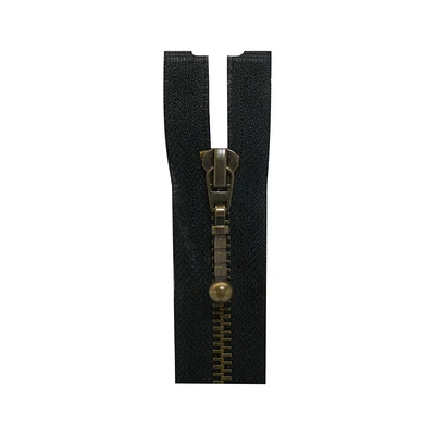 Costumakers Metal 60cm One Way Separating Black Zipper, 60 cm / 24"