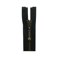 Costumakers Metal 60cm One Way Separating Black Zipper, 60 cm / 24"