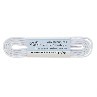 Unique Creativ Woven Non-Roll White Elastic, 0.9 m