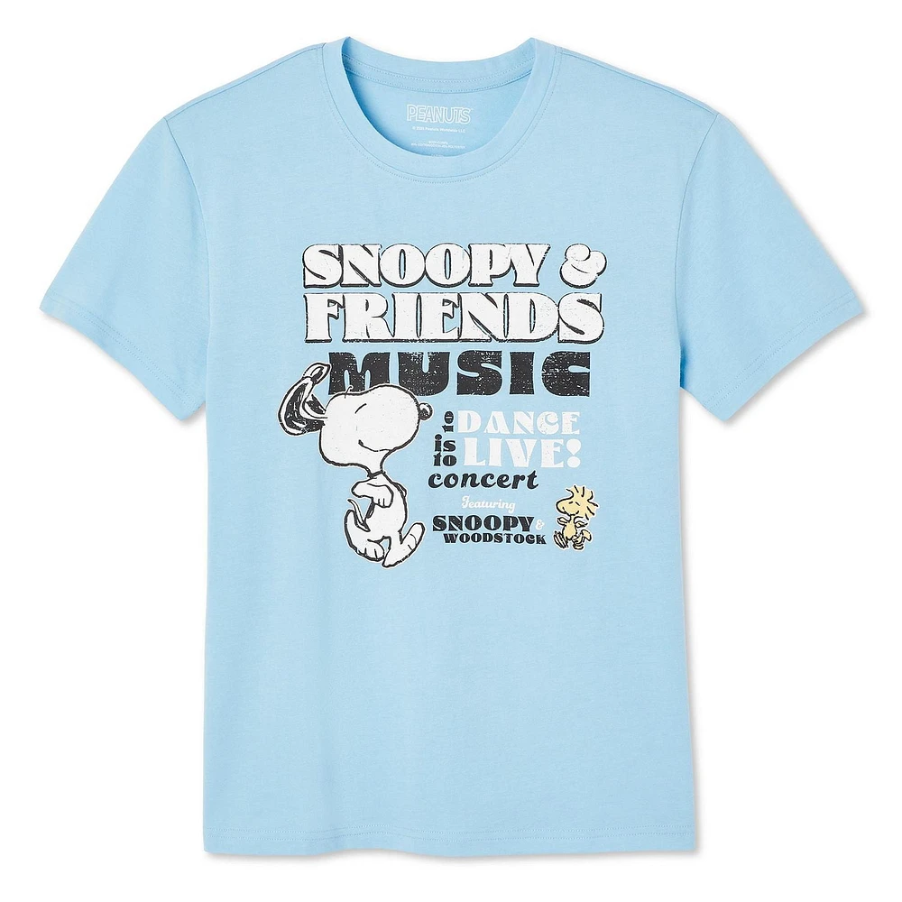 T-shirt ajusté coupe garçonne Snoopy et ses amis Peanuts pour femmes