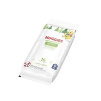 Lingettes pour bébés Huggies Natural Care pour peau sensible, NON PARFUMÉES, 1 emballage souple, total de 16 lingettes Huggies Natural Care Sensible 16 lingettes
