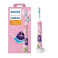 Philips Sonicare pour Enfants, Bluetooth Connectée, Brosse à Dents Électrique, Bleue, HX6321/02 Brossage efficace et amusant