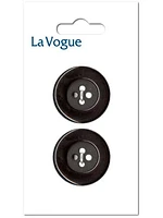 LaVogue La Vogue 23 mm 4-Hole Button - Black, La Vogue buttons and closures offer you the most fashionable and contemporary assortment of styles and colours.