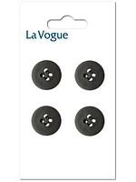 La Vogue 14 mm 4-Hole Button - Black, La Vogue buttons and closures offer you the most fashionable and contemporary assortment of styles and colours.