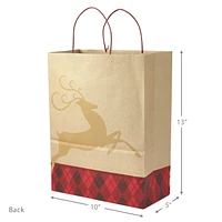 Image Arts Gold Deer on Kraft Paper Large Christmas Gift Bag, 13"