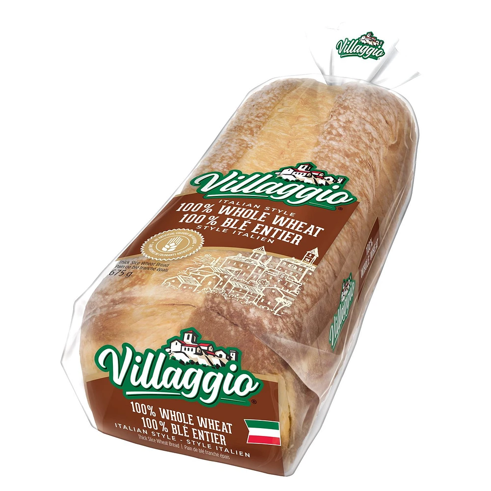 Pain 100 % blé entier tranché épais de style italien Villaggio® 675g