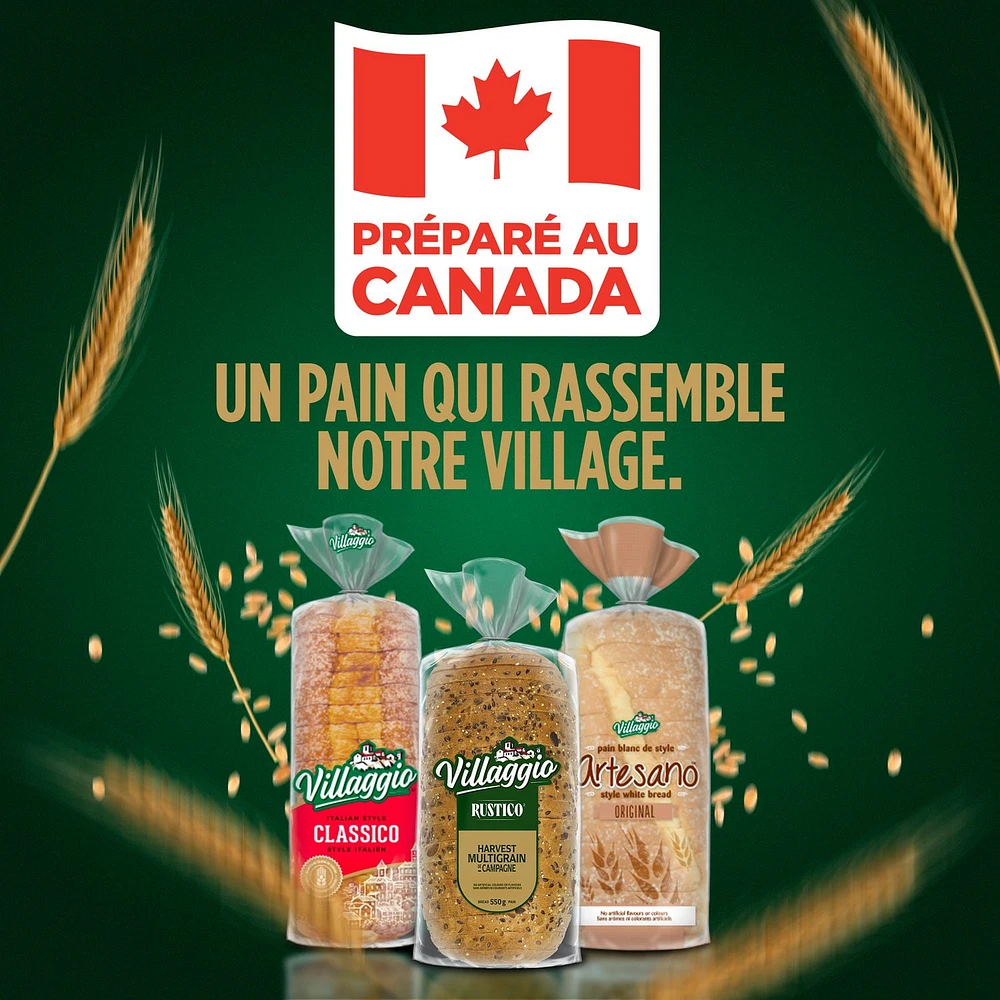Pain 100 % blé entier tranché épais de style italien Villaggio® 675g