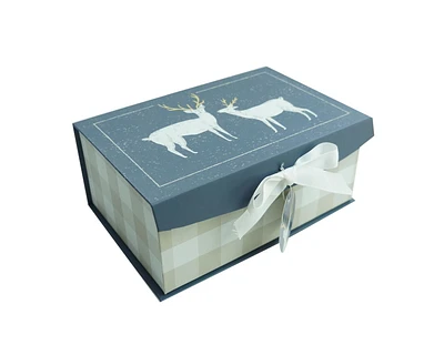 Holiday Time 6" x 9" x 3.75" Christmas  Deer Décor Box Small, Measure 6" x 9" x 3.75"