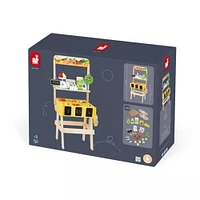 Janod - Farm Market Merchant - Wooden Selling Station - 58 Accessories - Development Toy - Early-Learning - Discovery For Children and Toddlers - From 3 Years + - Multilingual