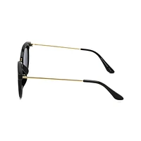 Lunettes de soleil rondes noires pour femme Time & Tru