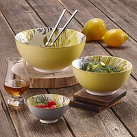 Botanical Yellow 4 Piece Bowl Set