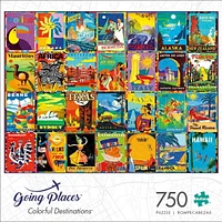 Buffalo Games Going Places Colorful Destinations 750 Piece Jigsaw Puzzle