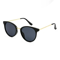 Lunettes de soleil rondes noires pour femme Time & Tru