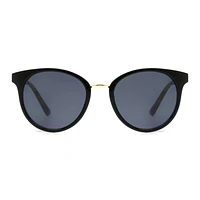 Lunettes de soleil rondes noires pour femme Time & Tru